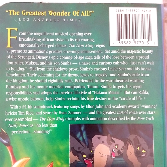 VHS:The Lion King - Picture 5 of 6